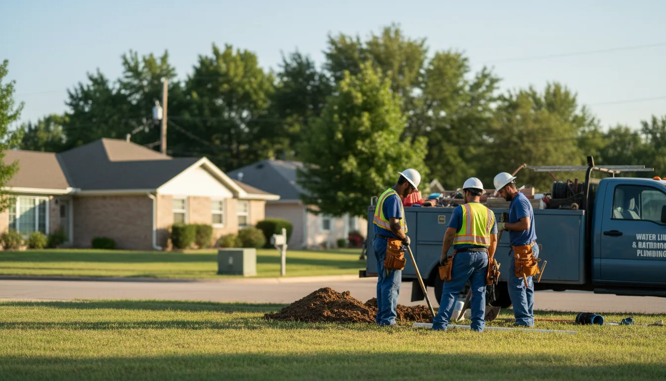 Residential water line and bathroom plumbing service in Randall, KS